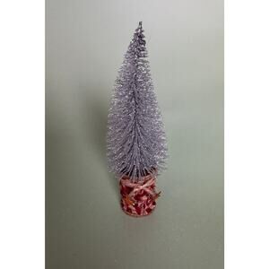 Handcrafted  Bottle Brush Tree on Decorated Thread Spool  Holiday Décor SPT13